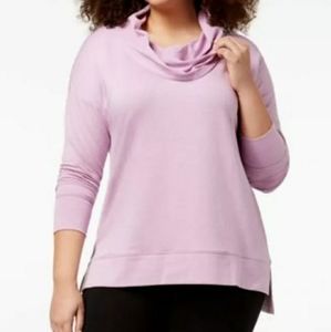ideology Plus Size Cowl-Neck Yoga Pullover Sz 1X